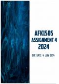 AFK1505 Assignment 4 2024 | Due 4 July 2024
