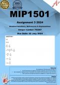 MIP1501 Assignment 3 (COMPLETE ANSWERS) 2024 (792287) - DUE 22 July 2024 