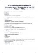 Wisconsin Accident and Health  Insurance Exam Questions and Correct  Answers 100%