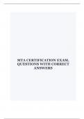 MTA CERTIFICATION EXAM, QUESTIONS WITH CORRECT ANSWERS