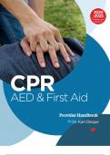 CPR AED and First Aid 2020 - 2025  Questions with 100% Actual correct answers | verified | latest update | Graded A+ | Already Passed | Complete Solution 2024 - 2025