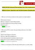 Midterm Exam: NR565/ NR 565 Advanced Pharmacology Care of the Fundamentals Exam | Expected Questions and Verified Answers (2024/ 2025)- Chamberlain