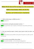NR565/ NR 565 Midterm Exam Review: Week 1, 2, 3 & 4 Advanced Pharmacology Care of the Fundamentals - Questions and Answers (2024 / 2025) (Verified Answers)- Chamberlain 