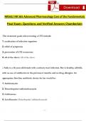 Final Exam: NR565/ NR 565 Advanced Pharmacology Care of the Fundamentals Exam | Expected Questions and Verified Answers (2024/ 2025)- Chamberlain