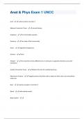 Anat & Phys Exam 1 UNCC Questions and Answers(A+ Solution guide)