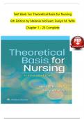 TEST BANK For Theoretical Basis for Nursing, 6th American Edition by Melanie McEwen; Evelyn M. Wills