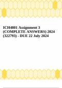 ICH4801 Assignment 3 (COMPLETE ANSWERS) 2024 (322793) - DUE 22 July 2024