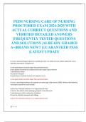 PEDS NURSING CARE OF NURSING  PROCTORED EXAM 2024-2025 WITH  ACTUAL CORRECT QUESTIONS AND  VERIFIED DETAILED ANSWERS  |FREQUENTLY TESTED QUESTIONS  AND SOLUTIONS |ALREADY GRADED  A+|BRAND NEW!! |GUARANTEED PASS  |LATEST UPDATE