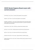 CSCE Dental Hygiene Board exam with correct answers