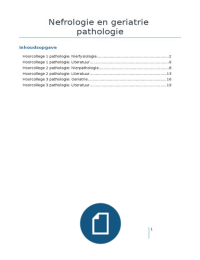 Nefrologie en geriatrie pathologie hoorcolleges en literatuur semester 5.2