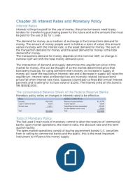 eco ch 36: interest rates and monetary policy 