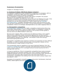 Summary Economics and Management for Business