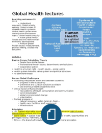 Global Health Summary; All lectures!