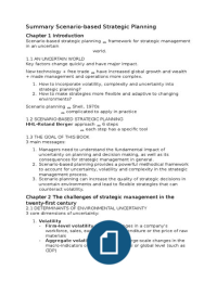 Summary Scenario-based Strategic Planning