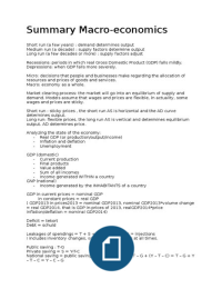 Summary Macroeconomics Ch1-5