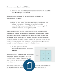 OP3 Experiment: Tentamen vragen en antwoorden 