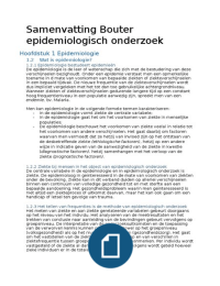 Samenvatting Bouter (epidemiologisch onderzoek) & Boeije (analyseren in kwalitatief onderzoek)