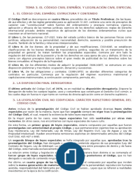 EL CÓDIGO CIVIL ESPAÑOL Y LEGISLACIÓN ESPECIAL