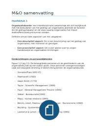 Samenvatting Organisatie en Management (H 1,2,3,6,8 en 9)