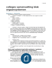 BA1 Tandheelkunde - Colleges samenvatting blok Orgaansystemen