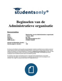 Beginselen van de Administratieve organisatie