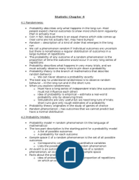 summary of statistics 1A