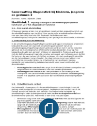 Samenvatting Diagnostiek bij kinderen, jongeren en gezinnen 2