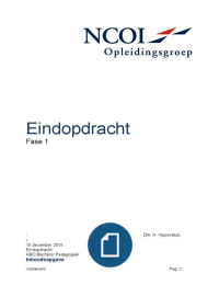 Eindopdracht Pedagogiek fase 1