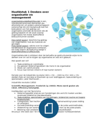 Samenvatting Hoofdstuk 1,2,3 en 4 Organisatie en Management 