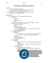 PL26 - Creation and Transfer of Property