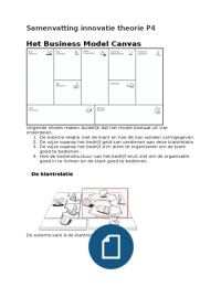 Business Model Generatie samenvatting Periode 4 propedeuse 