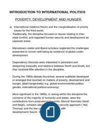 Poverty, development and hunger 
