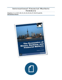 International Financial Markets Summary Chapter 1, 2, 3, 8, 9, 10, 11, 12, 14, 15, 16, 17, 18, 19, and 26.