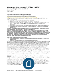 Samenvatting Module A Mens en Dierkunde 1 (EZO-10306) Nienke Klerks