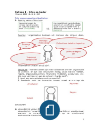 Samenvatting colleges Schoolorganisatie 