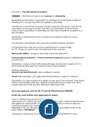 EU - Week 6 - Freedom of Movement of Workers_Rights of EU Citizens