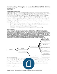 Uitgebreide samenvatting Principles of Animal Nutrition (ANU-20306) Nienke Klerks