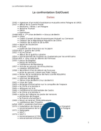 Fiche: la confrontation Est/Ouest