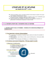 Fiche: l'Europe face au monde 1848-1939