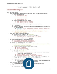 Fiche: mondialisation et fin du travail