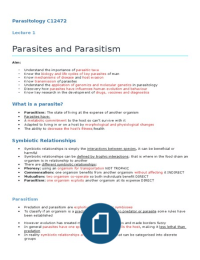 Parasitology Module Year 2