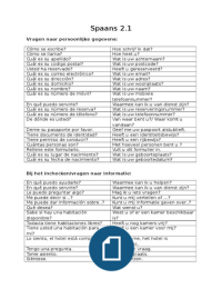 Samenvatting Spaans 2.1 