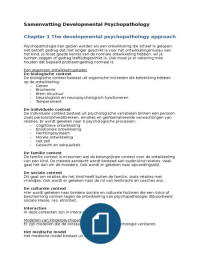 Samenvatting Developmental Psychopathology