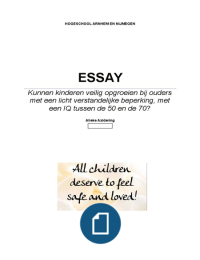 Essay ouders verstandelijke beperking