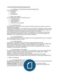 Samenvatting dienstenmarketing management