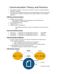 Communication Theory and Practice Year 2 Chinese, Japanese and Arabic