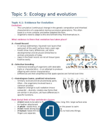 IB Biology ecology and evolution