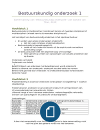 Samenvatting Bestuurskundig onderzoek - Van Thiel