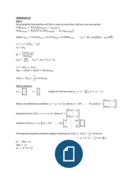 Investment Analysis formulas