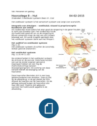 Uittreksel stof hoorcollege 8 